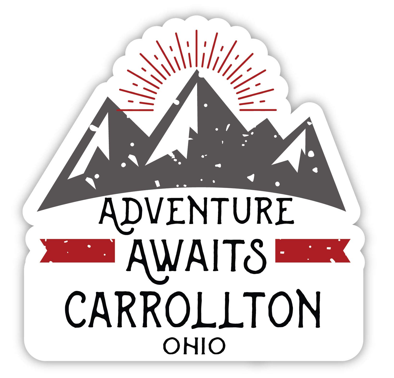 Carrollton Ohio Souvenir Fridge Magnet - 4 Inch Adventure Awaits Design - Perfect for Travel Memories & Home Decor