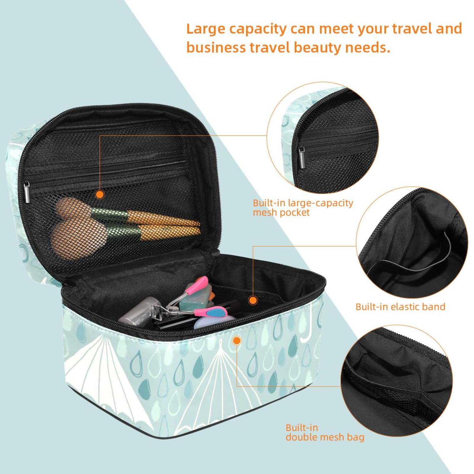 Waterproof Travel Makeup Bag Organizer - Portable Cosmetic Case for Women & Girls | Perfect for Rainy Days, Toiletries Storage & On-the-Go Beauty Essentials