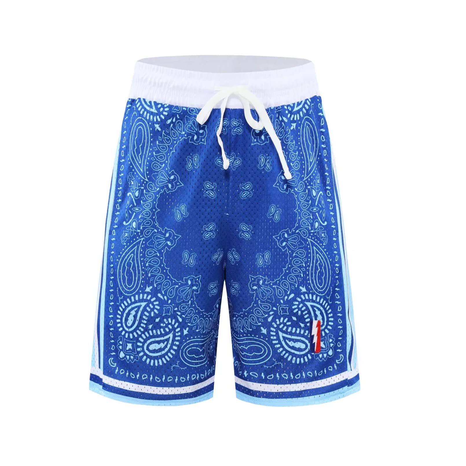 BOOMLEMEN Men's Basketball Shorts - Breathable Mesh Workout Shorts with Paisley Print for Running, Gym & Casual Wear | Athletic Performance & Comfort