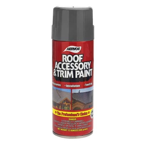 Aervoe 1608 12 oz. Slate Gray Roof & Trim Paint - Durable Exterior Paint for Metal Roofs, Gutters, and Home Exterior Protection