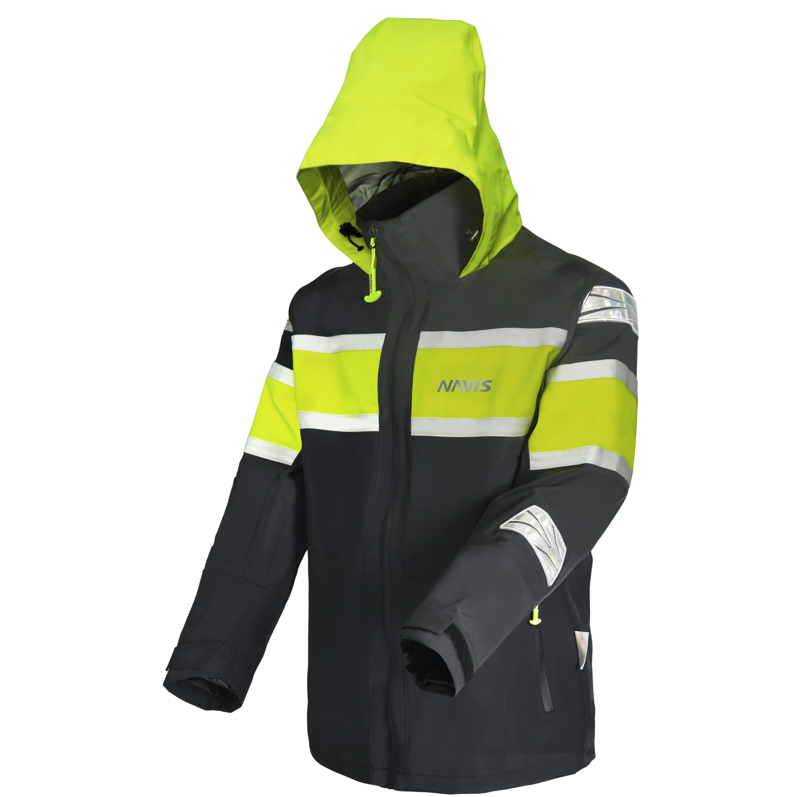 Men's Waterproof Sailing Jacket - 3-Layer Durable Offshore Windbreaker with Reflective Tape for Boating, Fishing & Outdoor Adventures