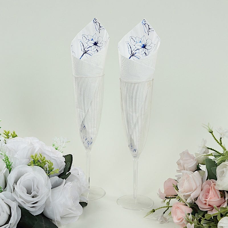 Premium 50-Pack 2-Ply Soft Dinner Napkins with Floral Print - Elegant & Absorbent for Parties, Weddings & Everyday Dining