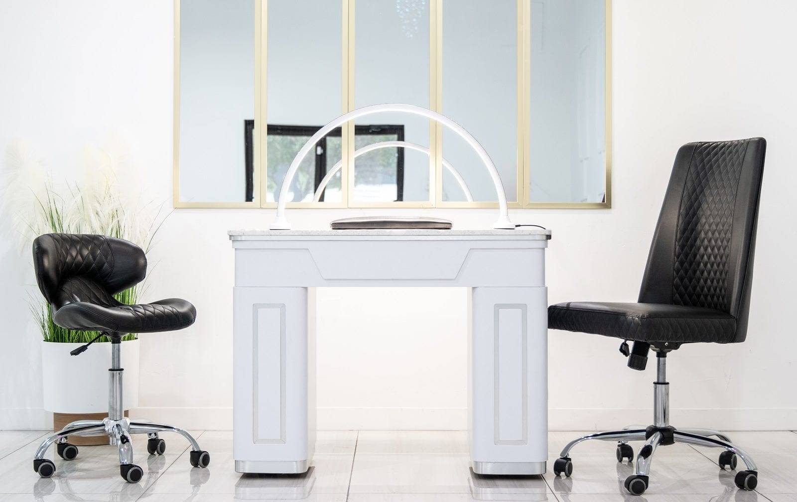 Estelle Nail Salon Manicure Pedicure Chair - Adjustable Height Salon Stool with Wheels for Nail Technicians & Clients - Perfect for Manicure, Pedicure & Spa Treatments