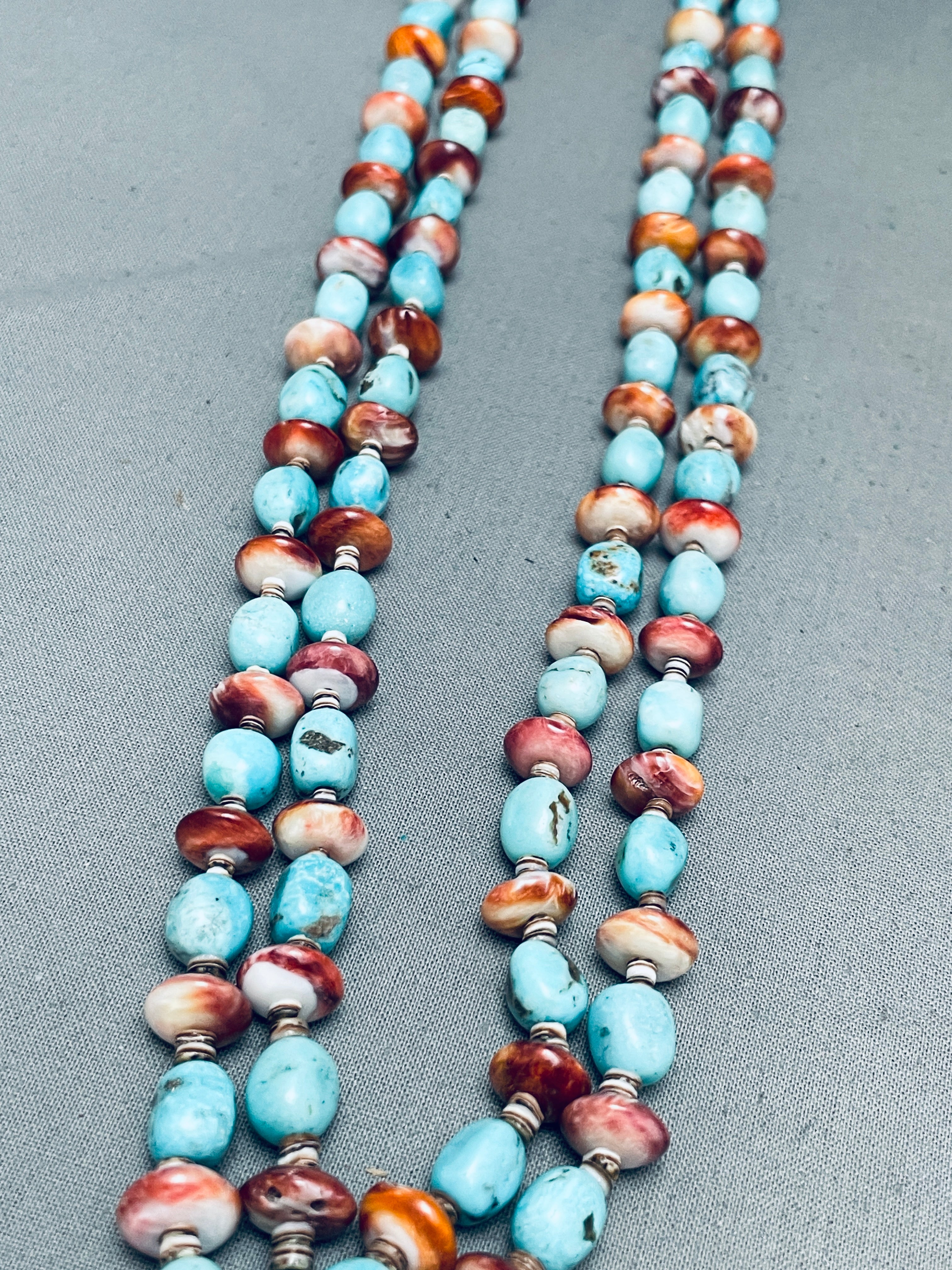 143 Grams Vintage Santo Domingo Turquoise Shell Jacla Necklace