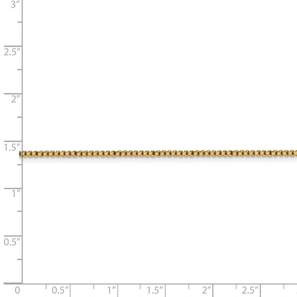 1.5mm 14k Yellow Gold Hollow Round Box Chain Necklace - The Black Bow - Perfect for Everyday Wear & Special Occasions