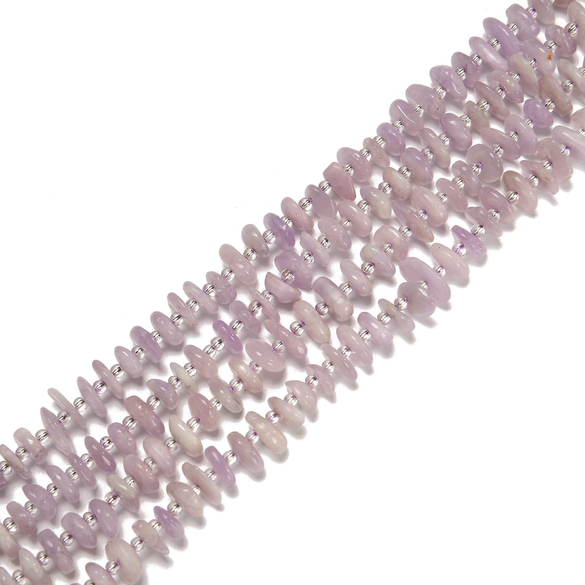 Natural Kunzite Pebble Nugget Slice Beads - 3mm to 15.5mm Size - DIY Jewelry Making Supplies for Necklaces, Bracelets & Earrings - Healing Crystal Bead Strand for Meditation & Energy Work