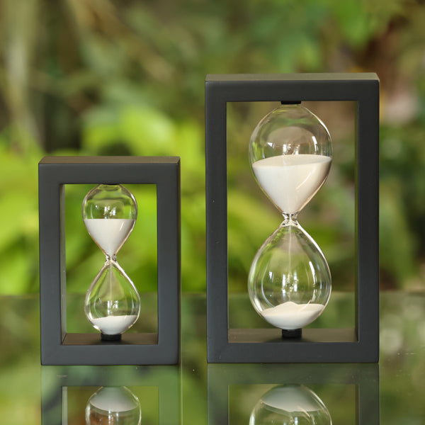 30 or 60 Minute Modern Rectangle Hourglass Sand Timer - Perfect for Board Games, Yoga, Meditation, Cooking & Classroom Activities