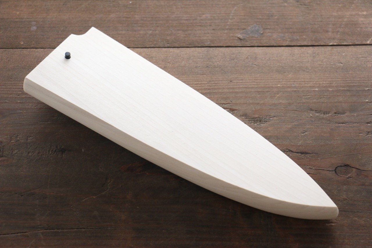 Premium Magnolia Wood Deba Knife Sheath with Plywood Pin - Perfect for Japanese Kitchen Knives, Sushi Chefs & Home Cooking Enthusiasts