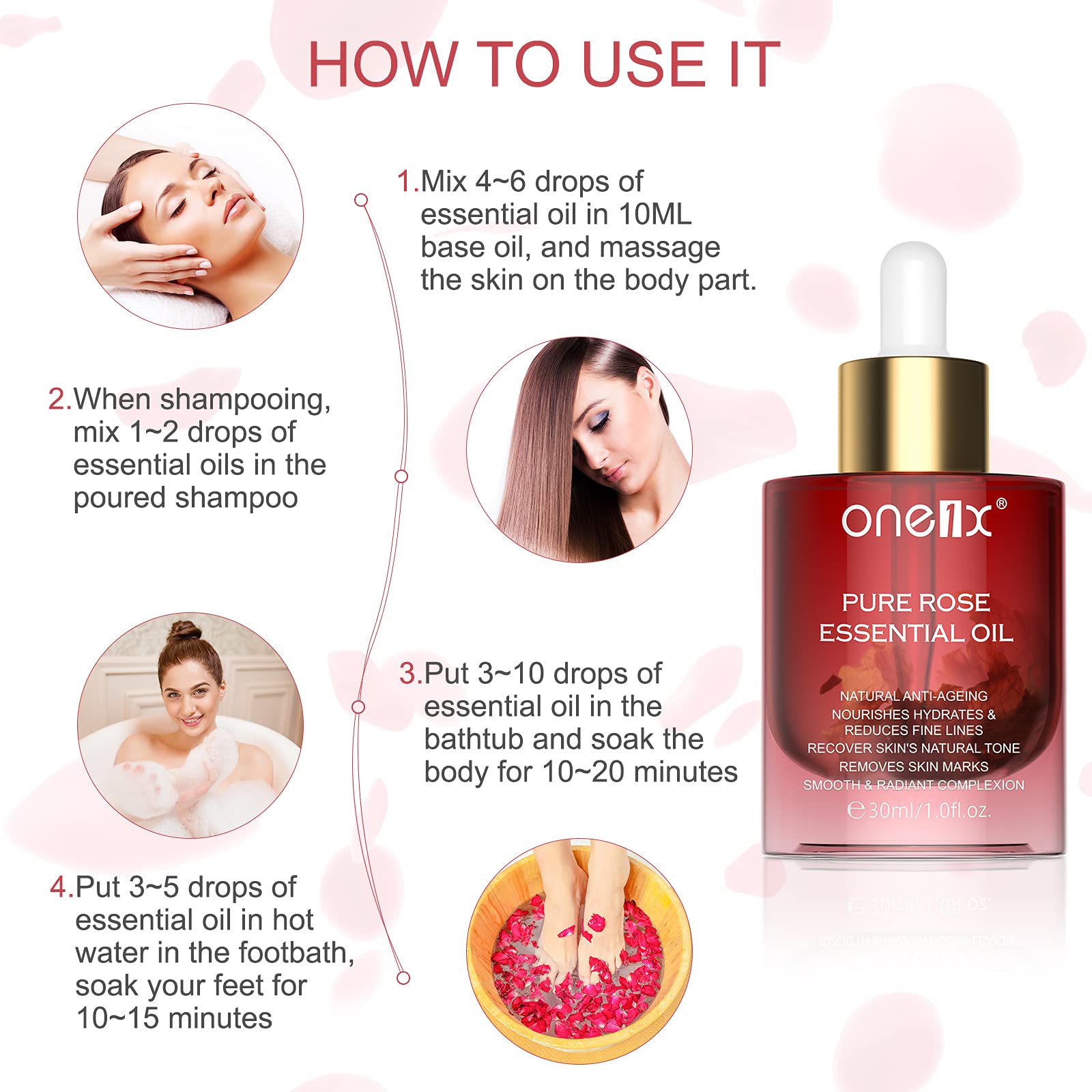 Best Face Serums & Rose Oil for Glowing Skin - Anti-Aging & Hydrating Daily Skincare Routine - Perfect for Morning/Night Care & Travel Essentials