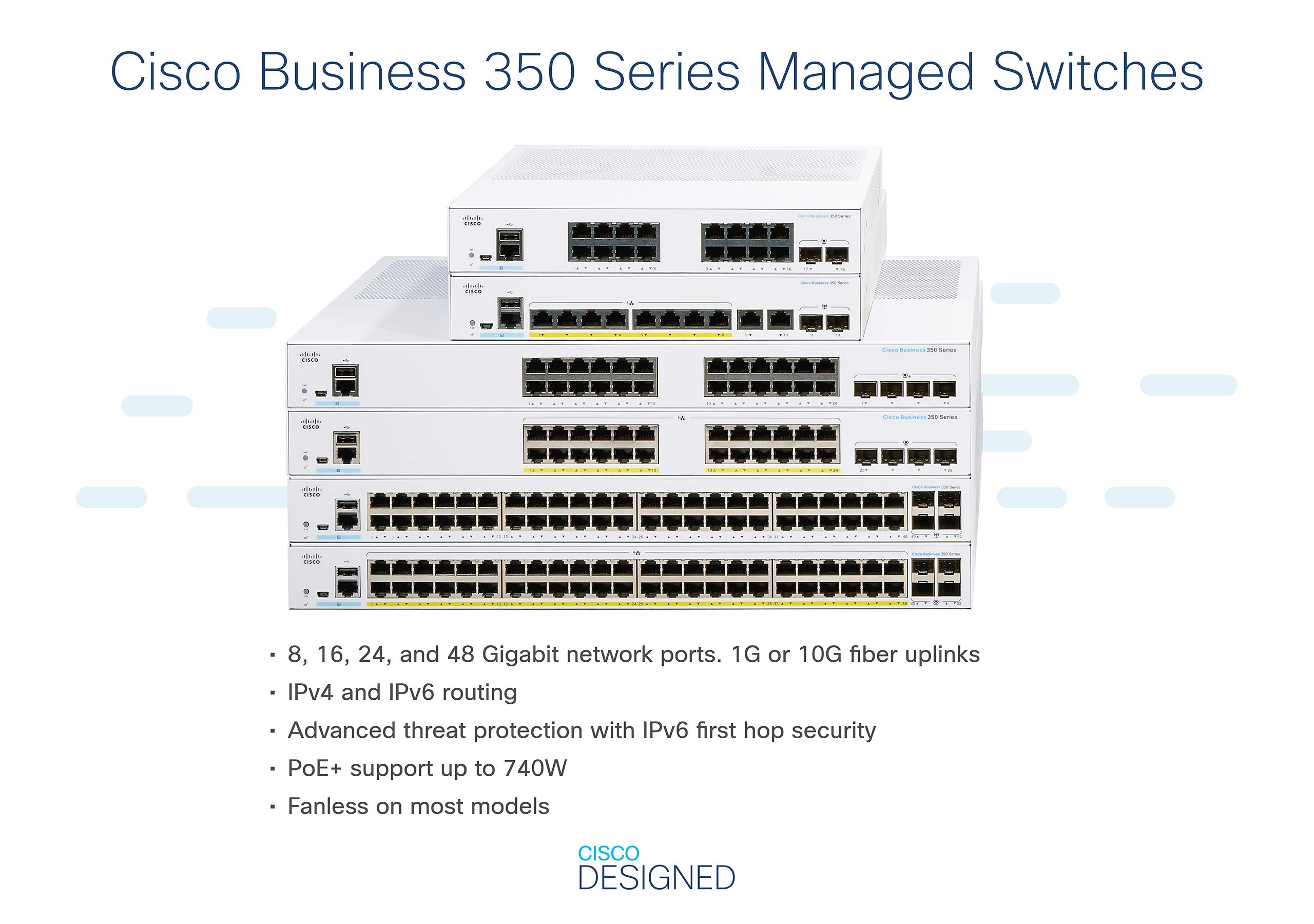Cisco CBS350-16T-2G 16-Port Gigabit Ethernet Managed Switch with 2x1G SFP Ports & Limited Lifetime Warranty - Ideal for Small Business Networks, Office IT Infrastructure & Secure Data Transfer