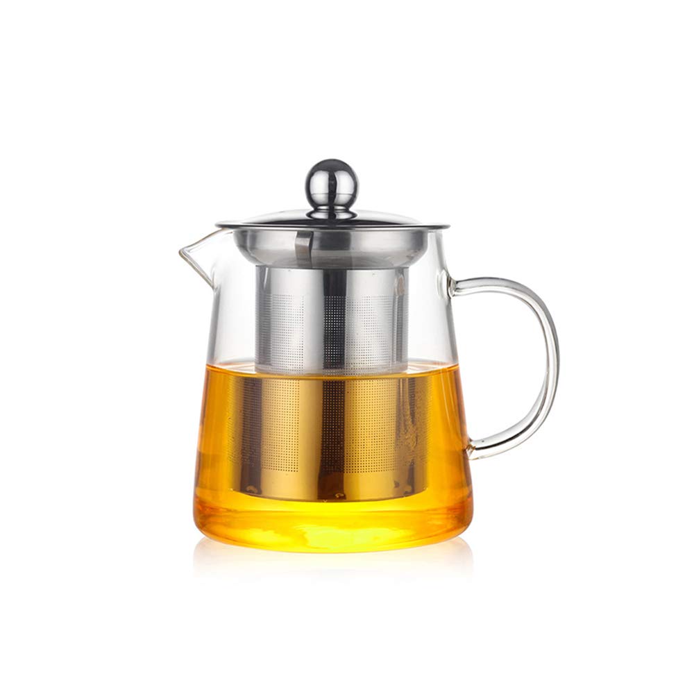 HKKAIS 550ML/18.5oz Glass Teapot with Removable Infuser - Stovetop & Microwave Safe Borosilicate Glass Teapot for Blooming & Loose Leaf Tea - Perfect for Home, Office & Gift Giving