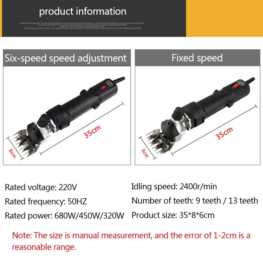 690W Heavy Duty Electric Sheep Shears - Professional 6-Speed Grooming Clippers for Sheep, Goats, Cattle & Livestock | Perfect for Farm Shearing, Wool Trimming & Animal Grooming