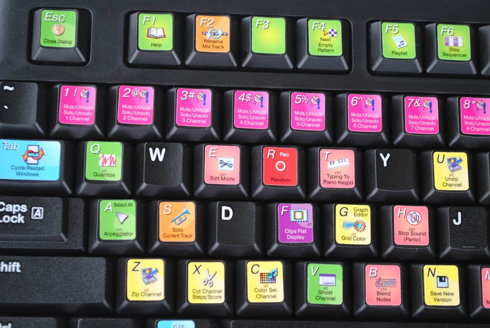 High-Quality FL Studio Keyboard Stickers - Durable Laminated Matte Finish for Computer & Laptop - Perfect for Music Producers & DJs in Home Studios