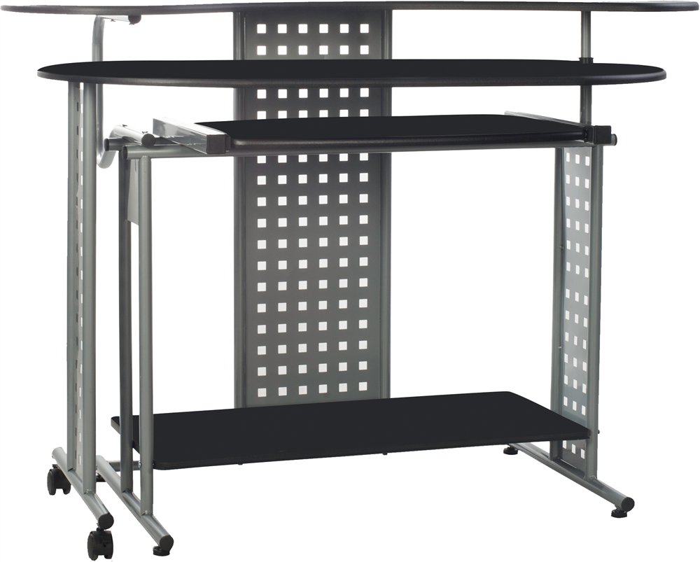 OneSpace Regallo Expandable L-Shaped Computer Desk for Home Office, Black - Perfect for Small Spaces, Gaming & Workstation Setup