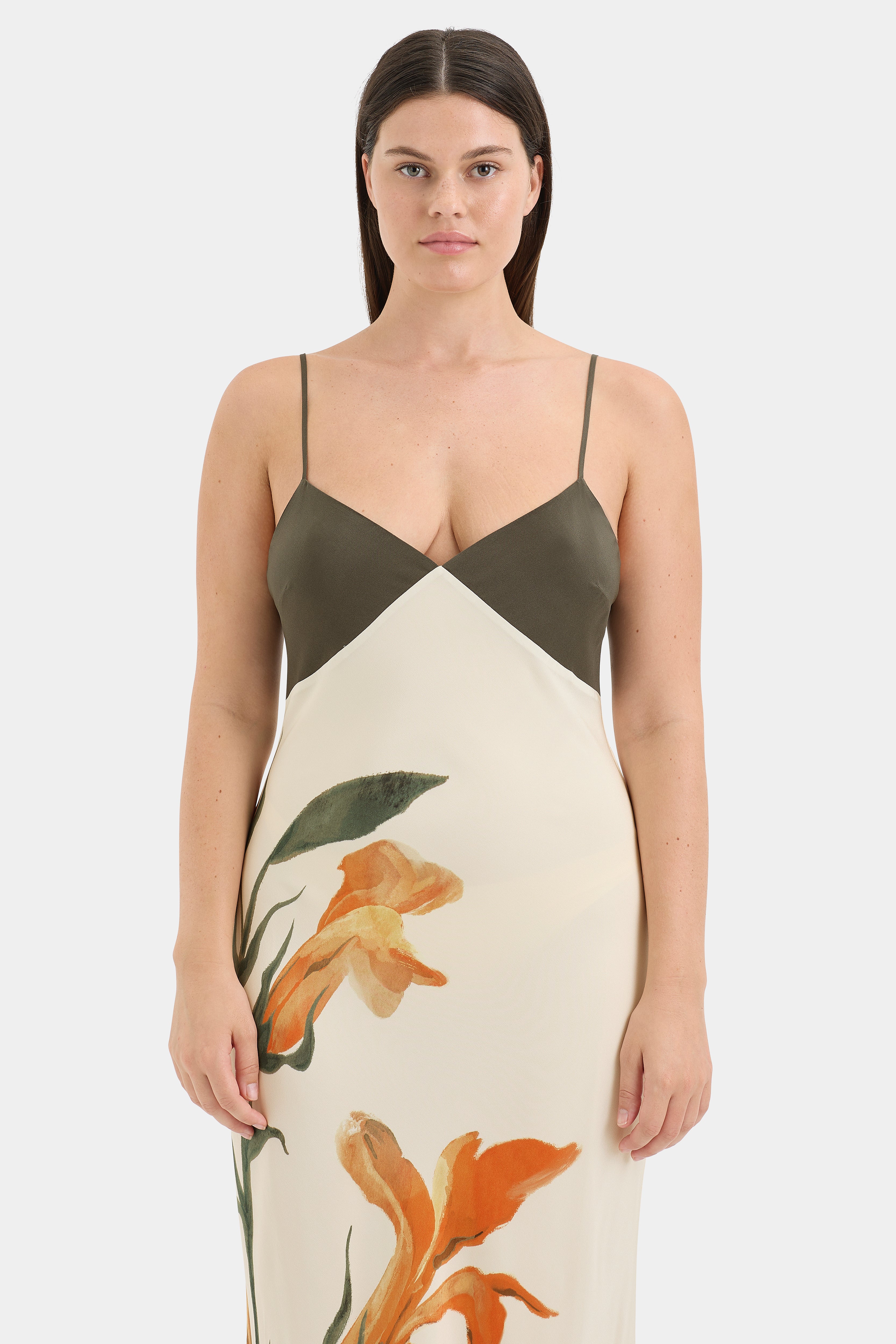 Elegant Constance V Neck Slip Dress for Women - Flowy Summer Midi Dress with Adjustable Straps | Perfect for Weddings, Date Nights & Beach Vacations