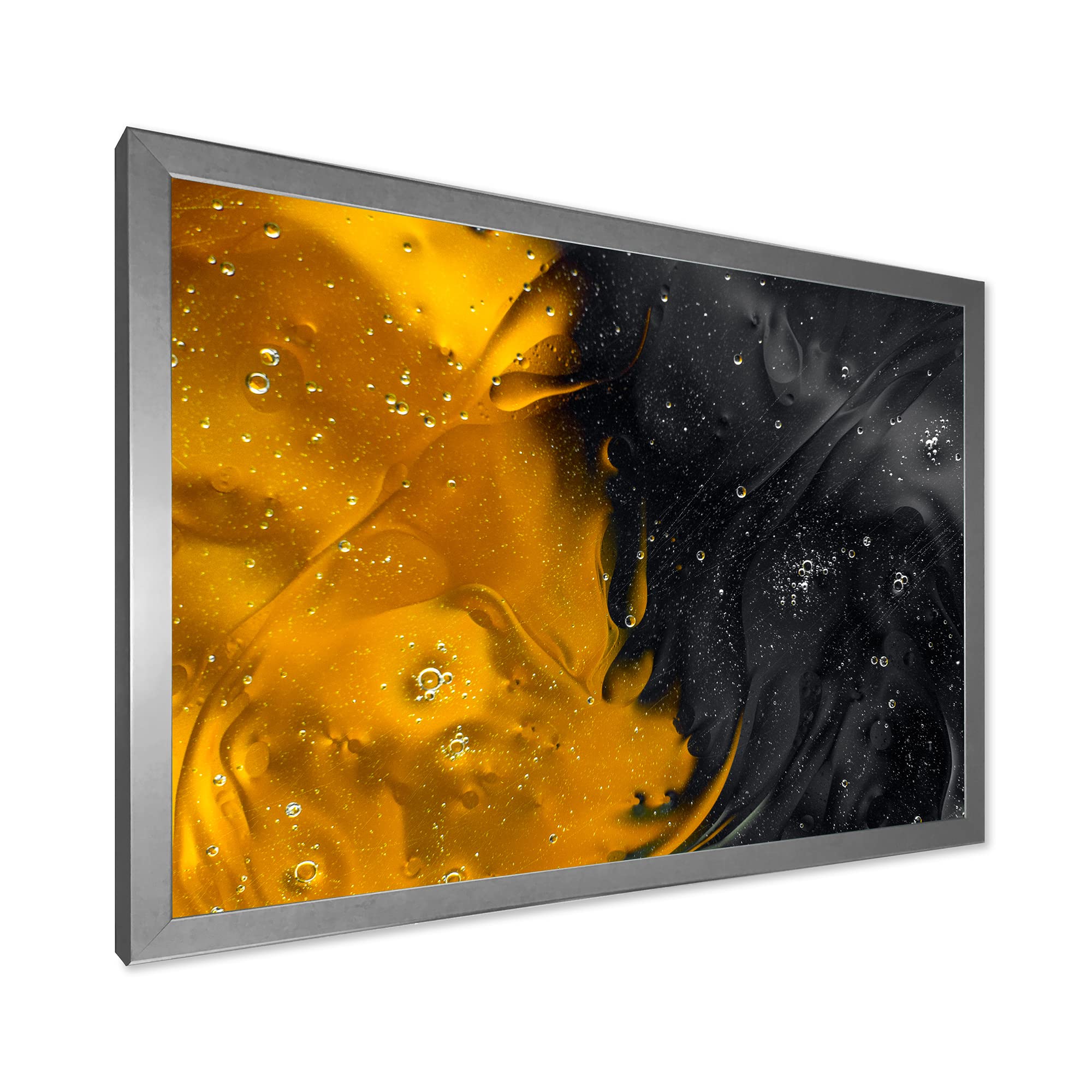 Modern Yellow and Black Framed Wall Art - Abstract Home Decor for Living Room, Bedroom & Office | Perfect for Gifts and Interior Design