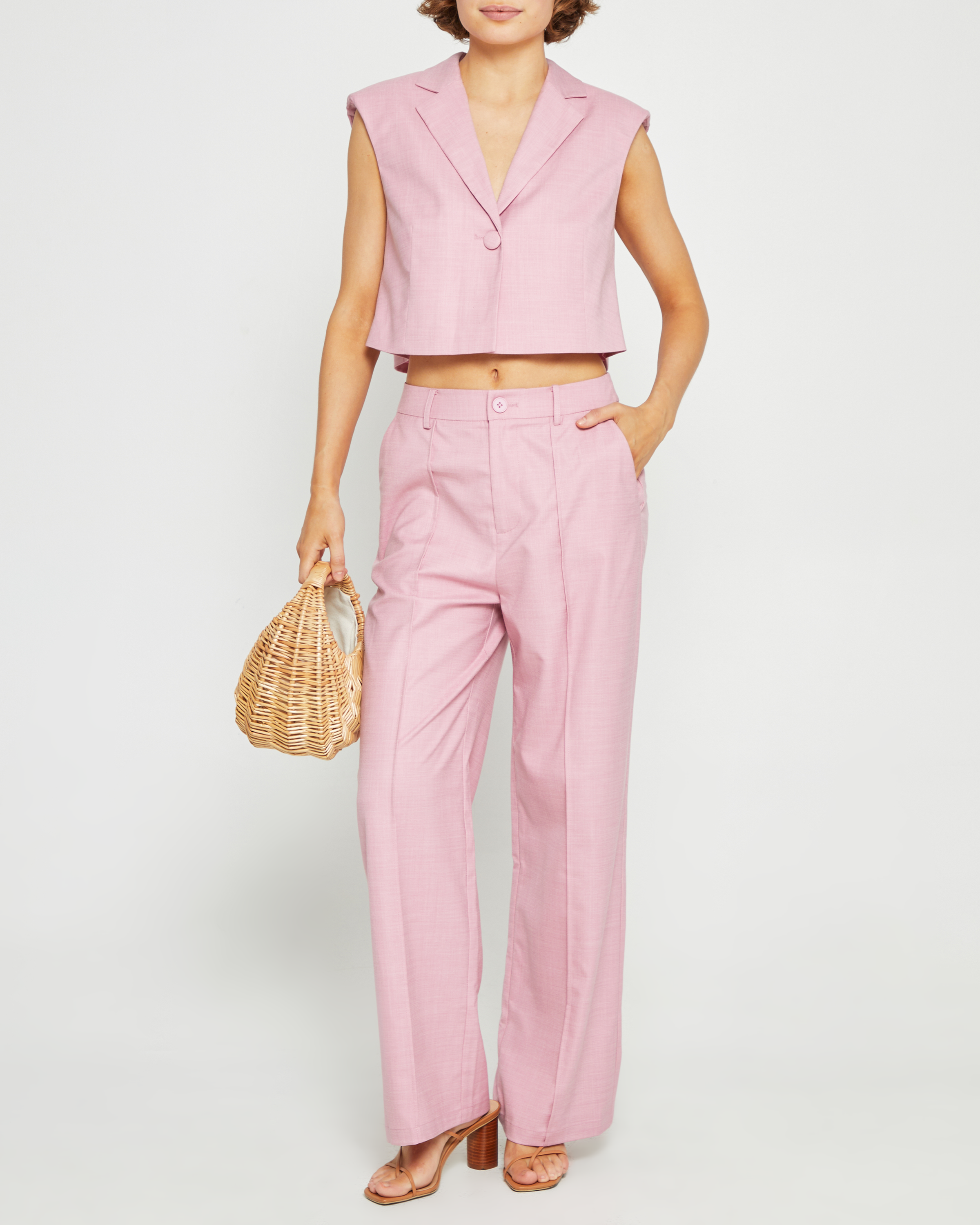 Stassi Set C23Wst33027 Dusty Pink Women's Loungewear - Perfect for Relaxing at Home, Yoga, and Casual Outings