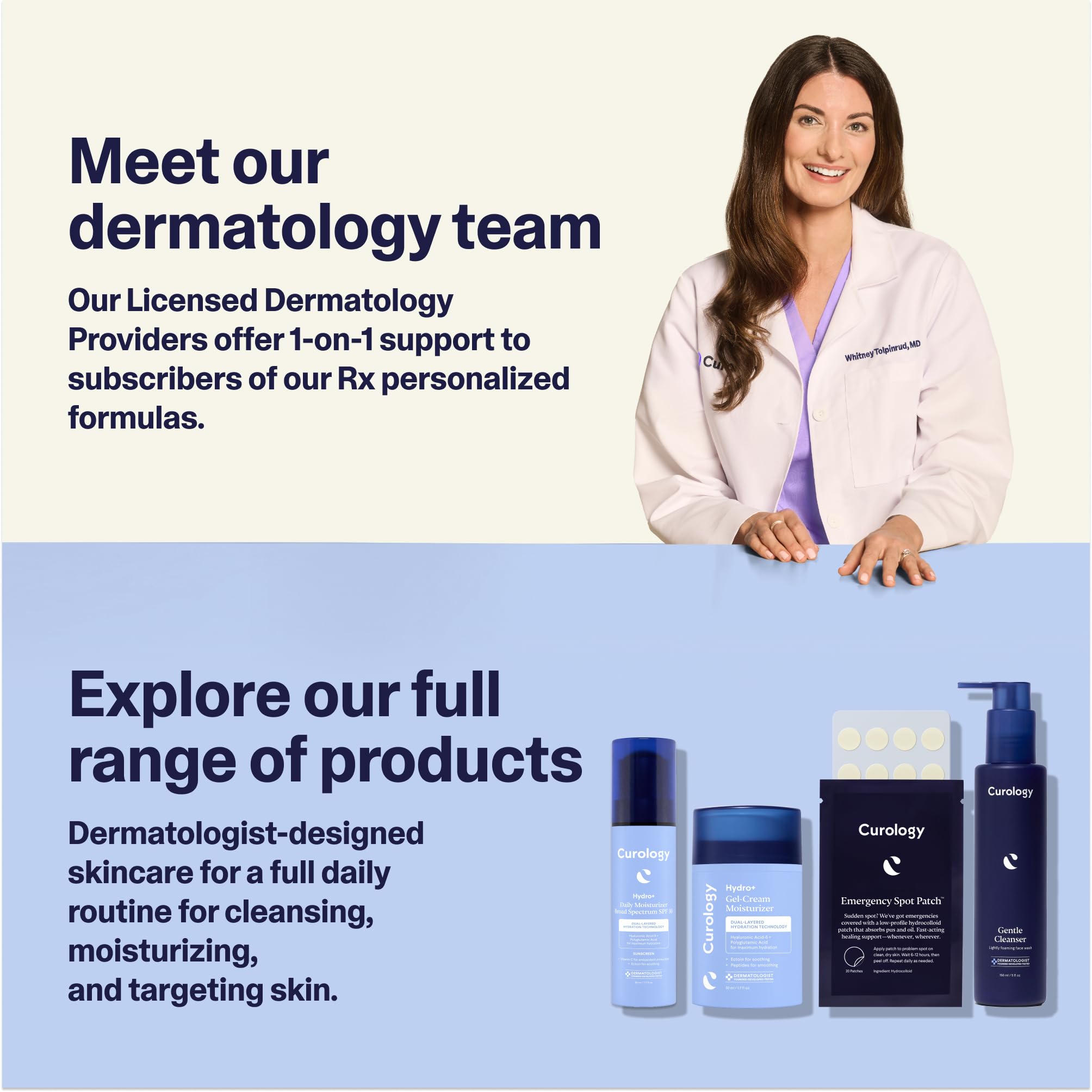 Curology Gel Face Moisturizer & Hydro+ Eye Gel Set - Hydrating Skincare Bundle for Dry Skin | Day & Night Moisturizing Cream for Face & Under Eyes