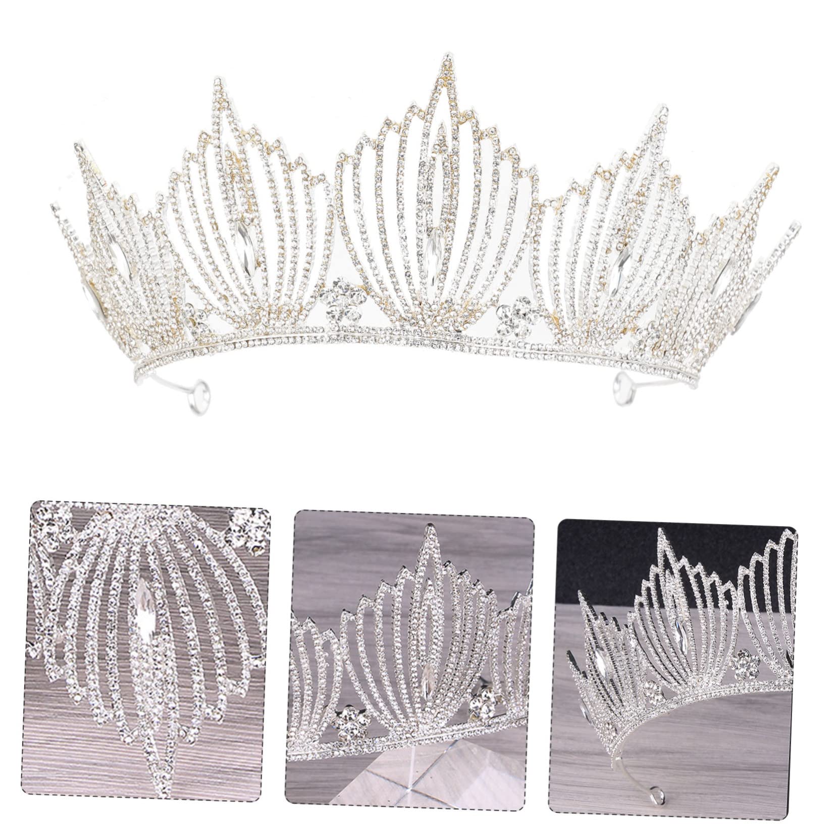 Baroque Bridal Tiara for Women - Crystal Princess Wedding Headpiece, Queen Pageant Crown, Cosplay Hair Accessory for Brides, Cake Toppers & Special Occasions