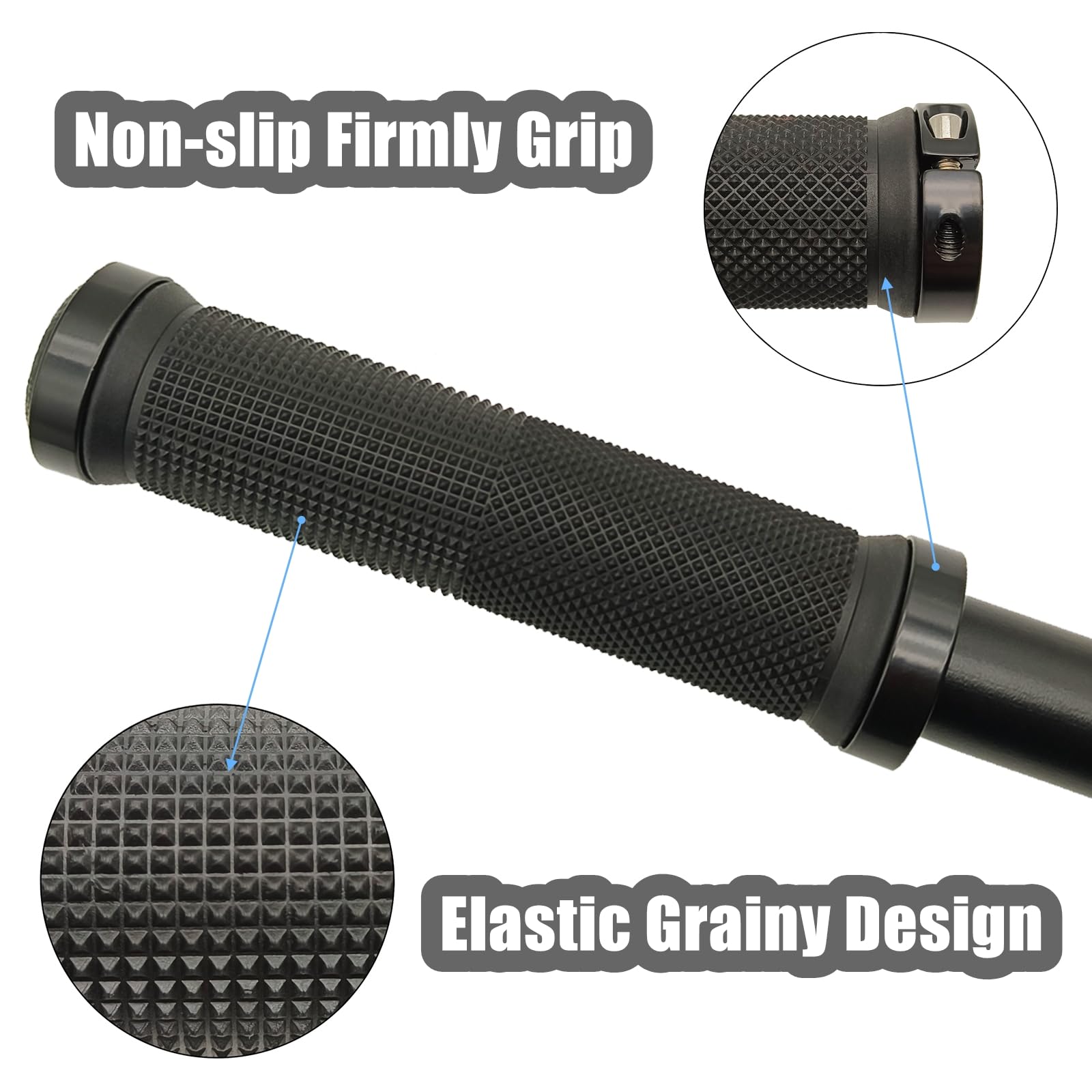 Premium MTB Bike Handlebar Grips - Ergonomic Elastic Grainy Design with Double Lock for BMX, E-Bike, Scooter & Urban Bicycles | Ideal for Commuting, Off-Roading & Long Rides