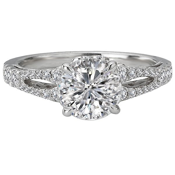 14KT 1/3 CTW Diamond Split Shank Engagement Ring for 1.50 CT Round Cut - Perfect for Proposals, Anniversaries & Special Occasions