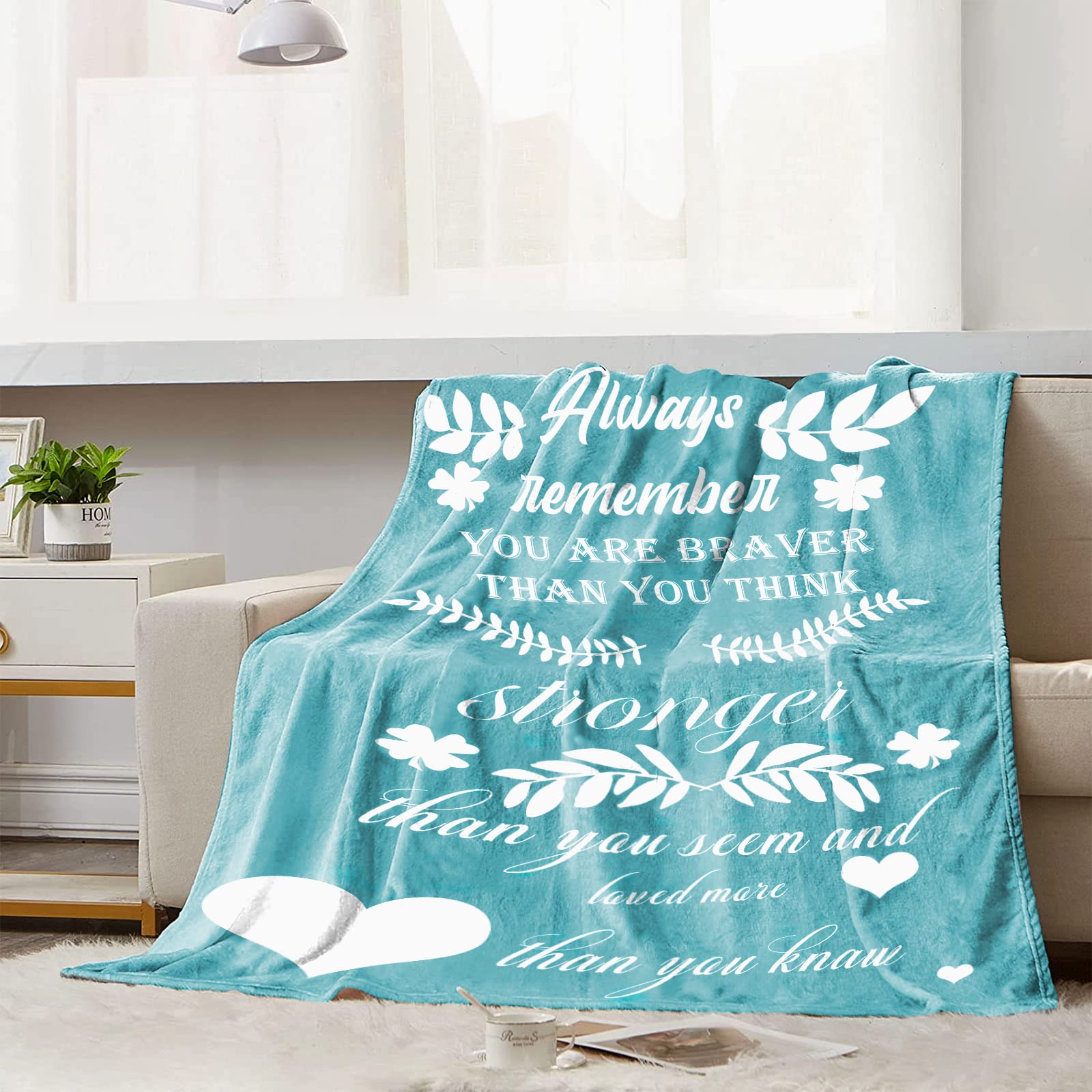 BOOPBEEP Inspirational Christian Blanket with Bible Verses - Soft Prayer Throw Blanket for Women (40x50 Inches, Teal) - Perfect for Bible Study, Prayer Time, Healing Comfort & Spiritual Gifts