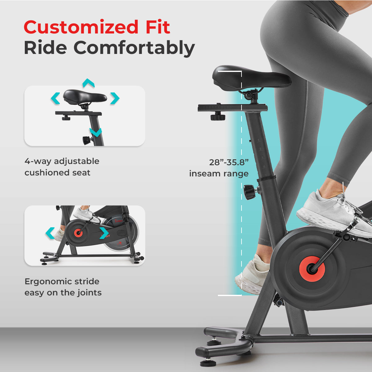 Active 100 Smart Magnetic Indoor Cycling Exercise Bike - Stationary Bike for Home Workouts & Cardio Training