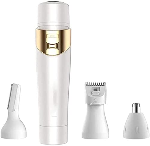Rechargeable USB Nose & Ear Hair Trimmer for Women and Men - Professional Painless Eyebrow & Facial Hair Clipper, Waterproof Design (White) - Perfect for Travel, Grooming, and Personal Care