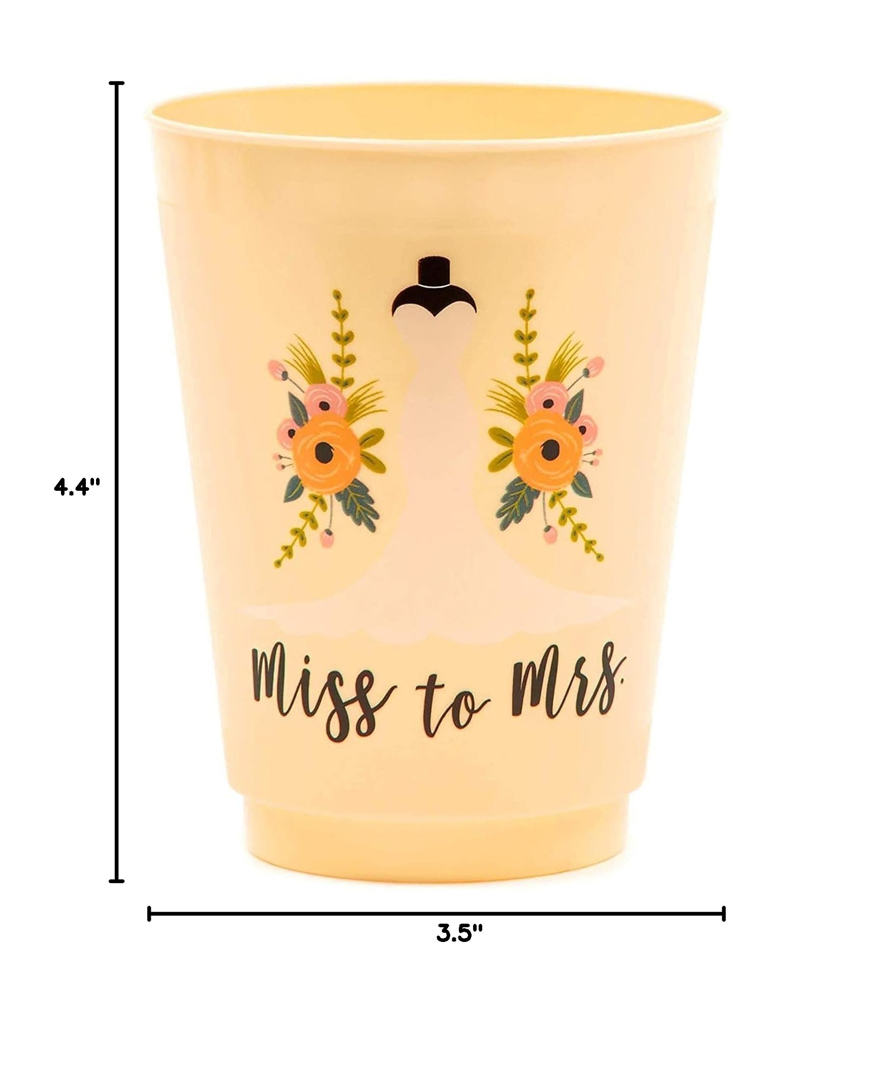 Sparkle & Bash Plastic Party Cups - 16 Pack for Bachelorette Party, Bridal Shower, Birthday & Celebrations - Disposable Glitter Cups for Champagne, Cocktails & Drinks