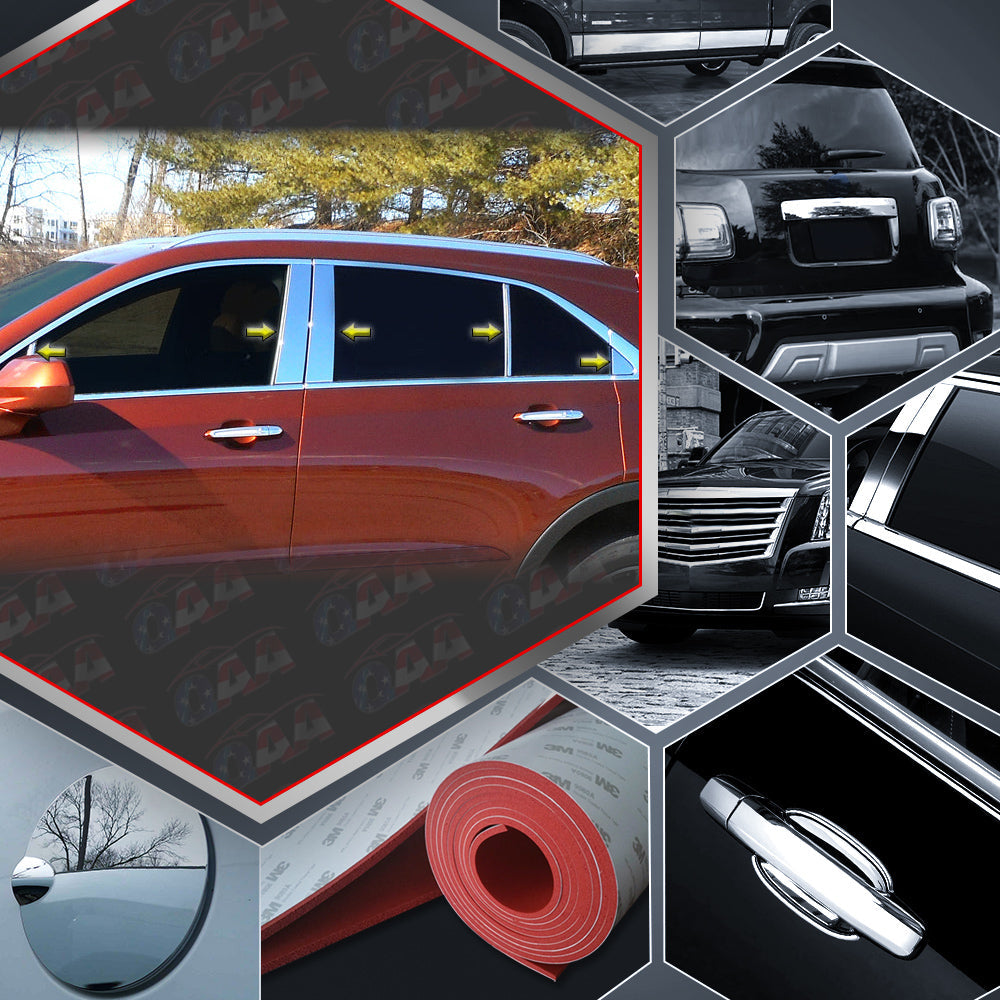 10pcs Stainless Steel Pillar Post Trim for 2019-2023 Cadillac XT4 - Exterior Car Door Window Trim Cover for Enhanced Style & Protection