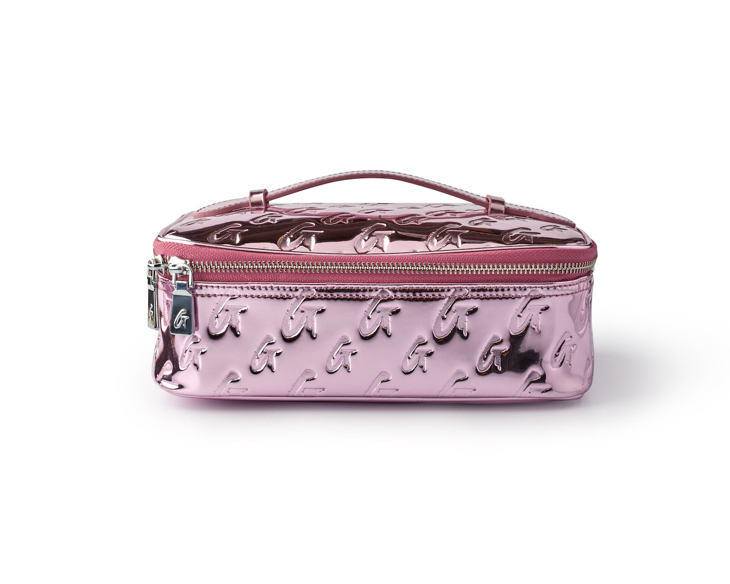 Medium Metallic Monogram Toiletry Bag - Metallic Pink | Travel Cosmetic Organizer for Women & Men | Perfect for Gym, Vacation & Weekend Getaways