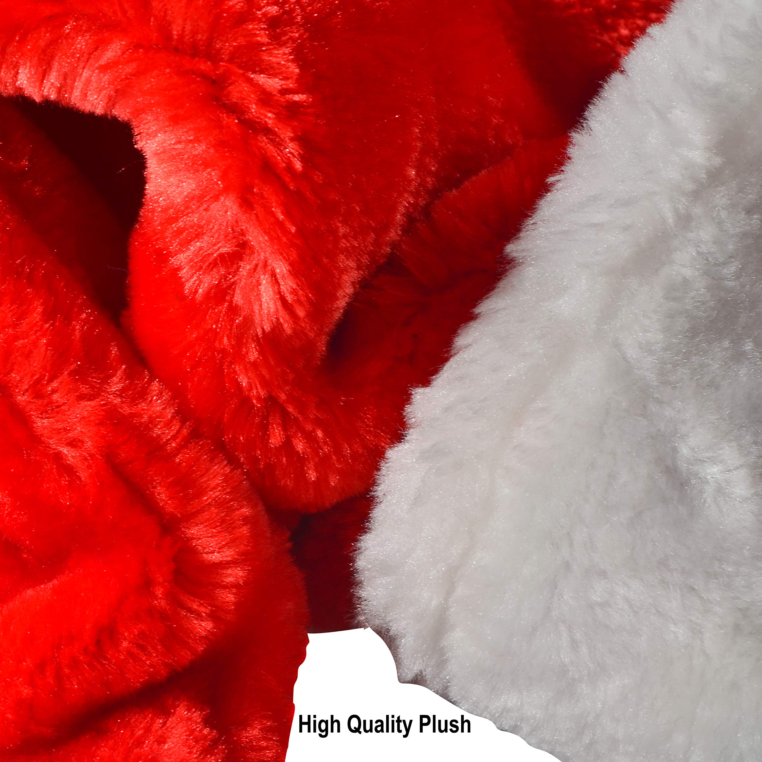 JOYIN 4 Pack Christmas Santa Hats - Soft Red Velvet Santa Claus Hats for Holiday Parties, Xmas Gifts & Festive Decorations - Perfect for Family Gatherings, Christmas Photos & Office Celebrations (Adults & Kids)