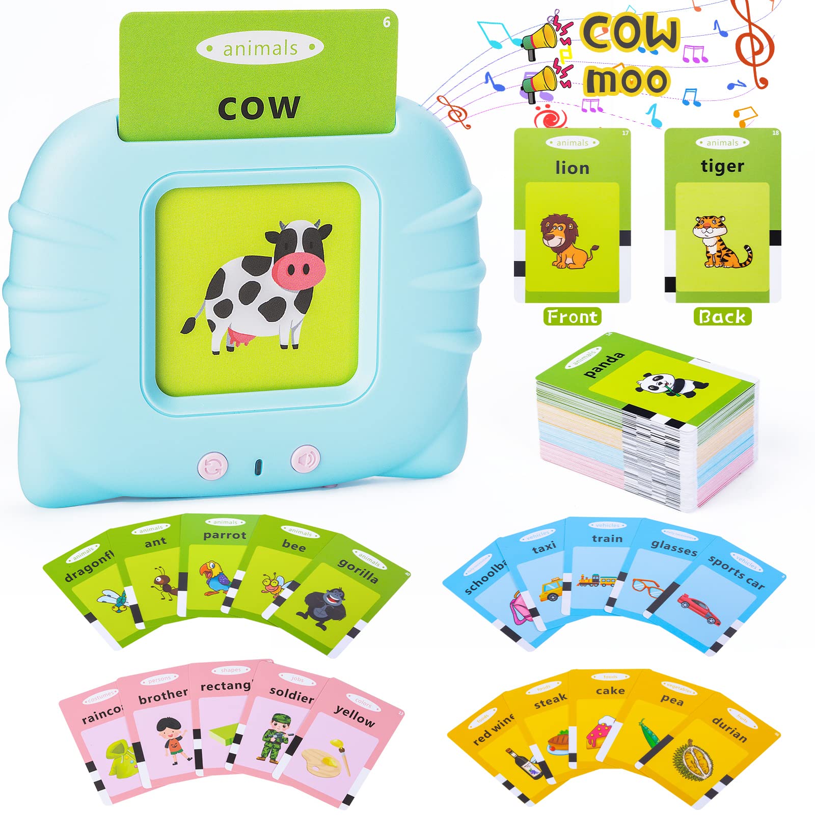 Best Educational Learning Toys for Toddlers 1-6 Years Old - Interactive Talking Flash Cards for 1,2,3,4,5,6 Year Old Boys & Girls - Perfect Birthday Gift & Early Learning Resource for Preschool Kids - Ideal for Home, Classroom & Travel Use