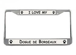 Durable Dogue de Bordeaux License Plate Frame - Chrome Finish with 5-Year Warranty | Perfect for Car Enthusiasts & Dog Lovers