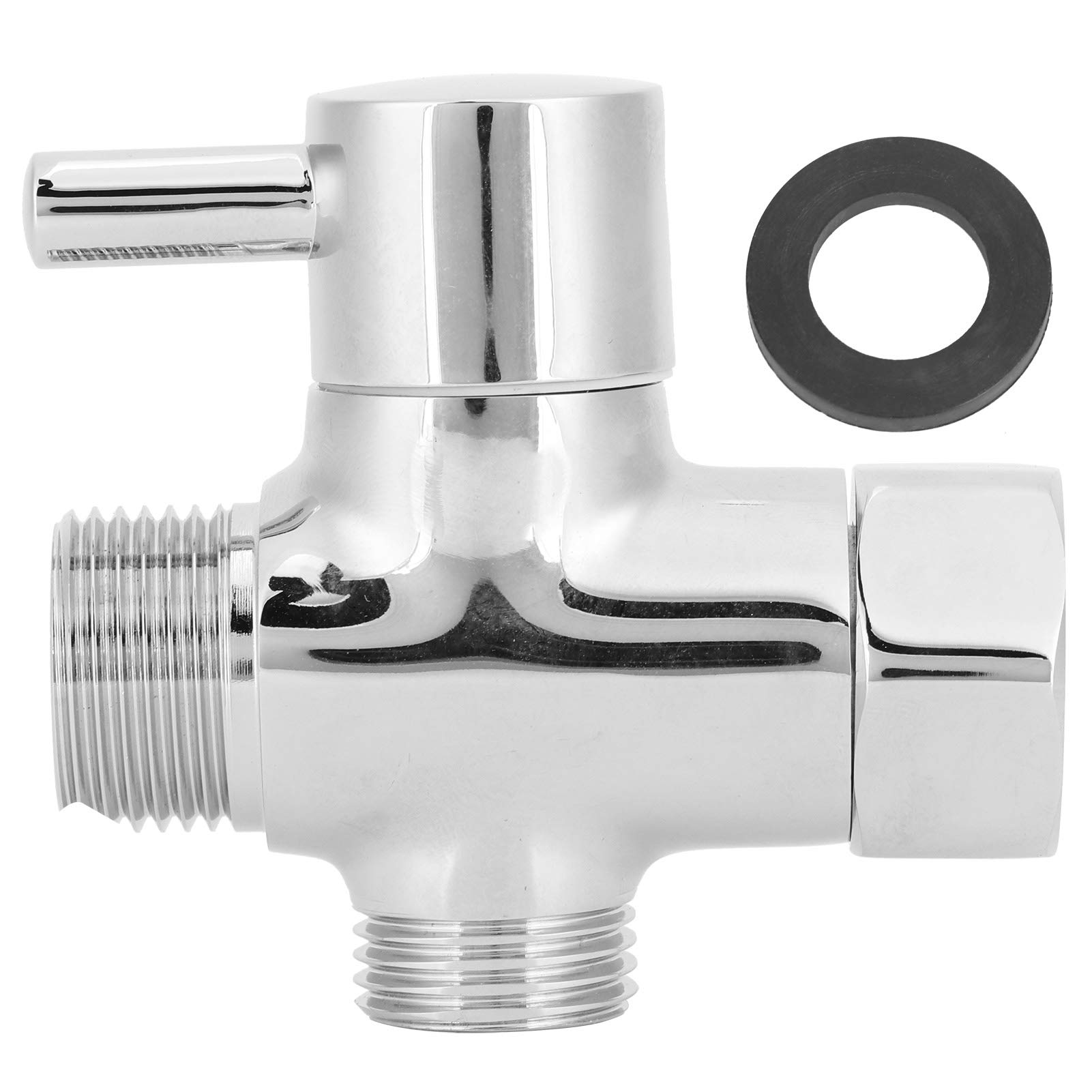 Walfront G 1/2 3-Way Shower Diverter Valve - Universal Shower Arm Splitter for Handheld & Fixed Shower Heads - Bathroom Plumbing Replacement Part - Perfect for Multi-Function Shower Systems & Renovations