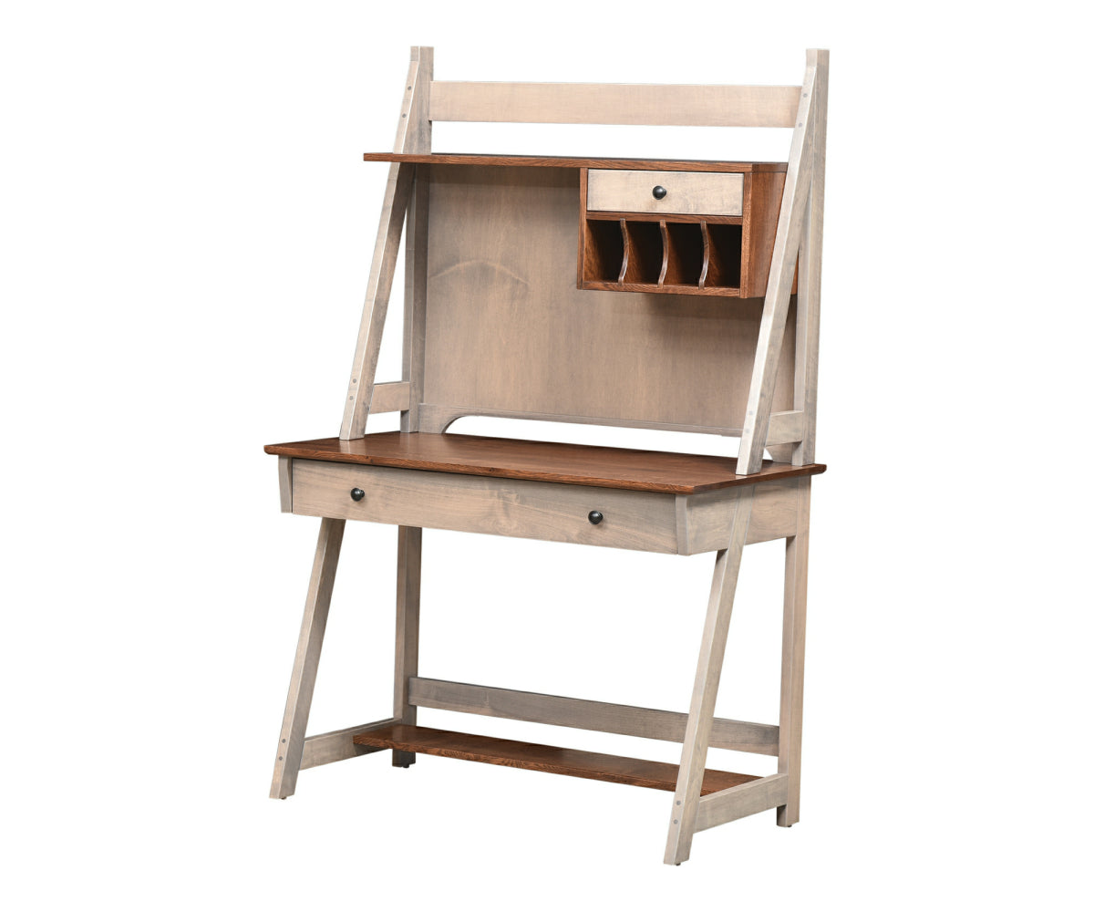 Timberline Desk & Hutch - Modern Home Office Furniture with Storage Shelf - Perfect for Study, Work, and Remote Learning Spaces