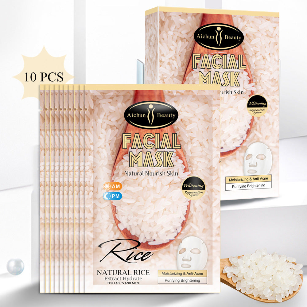 Premium Rice Face Mask for Brightening & Hydration - Natural Skin Care Treatment for Glowing Complexion - Perfect for Daily Skincare Routine & Spa Days