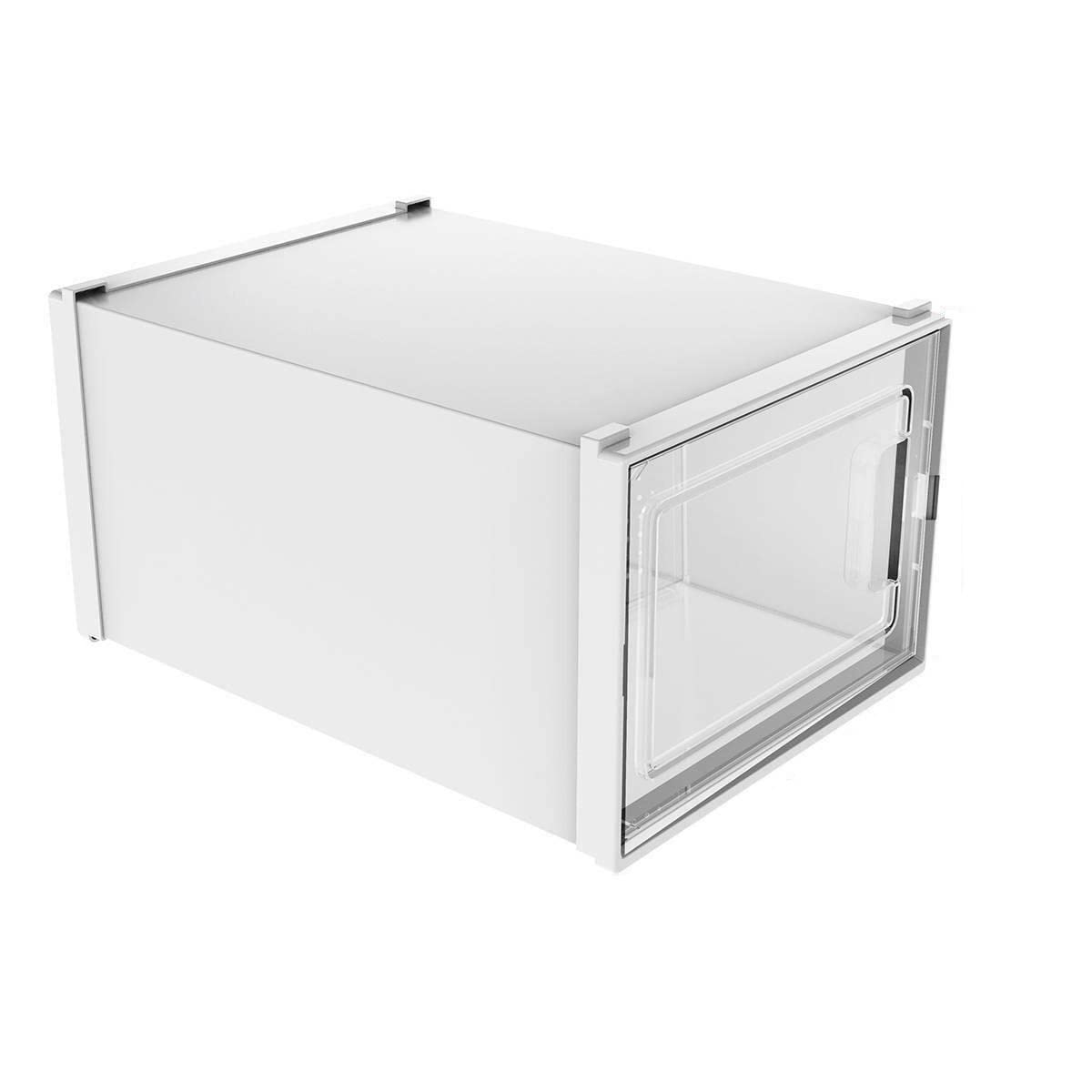 18-Piece XL Shoe Box Storage Organizer - Stackable Clear Plastic Shoe Boxes with Lids | Sneaker & Boot Storage Solution for Closet, Bedroom & Dorm Organization