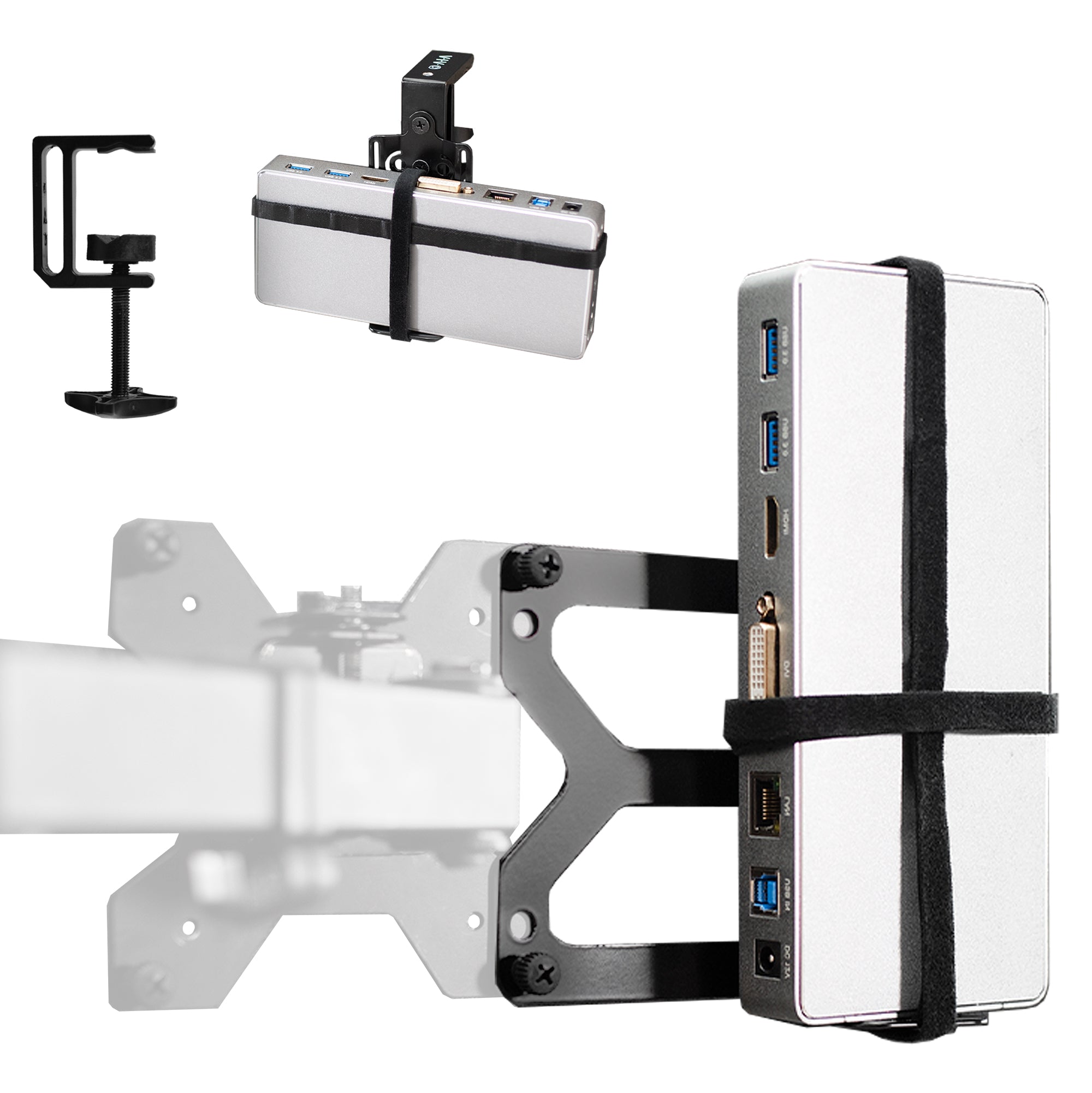 Universal Docking Station Mount for Laptop & Tablet - Multi-Port USB C Hub with 4K HDMI, Ethernet, SD Card Reader - Perfect for Home Office, Remote Work & Travel Setup