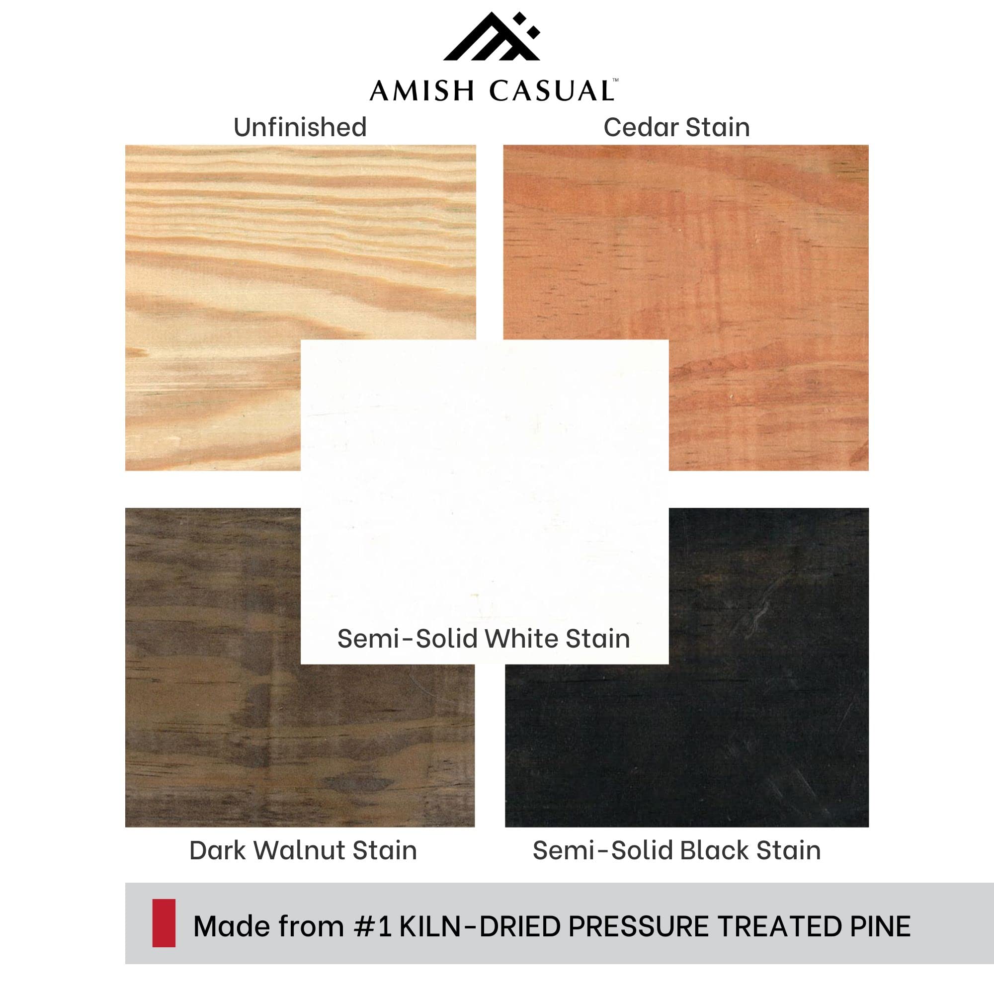 Amish Handcrafted Solid Pine Coffee Table - Heavy Duty Pressure Treated Dark Walnut Stain - USA Made Wooden Furniture for Living Room, Lounge & Patio