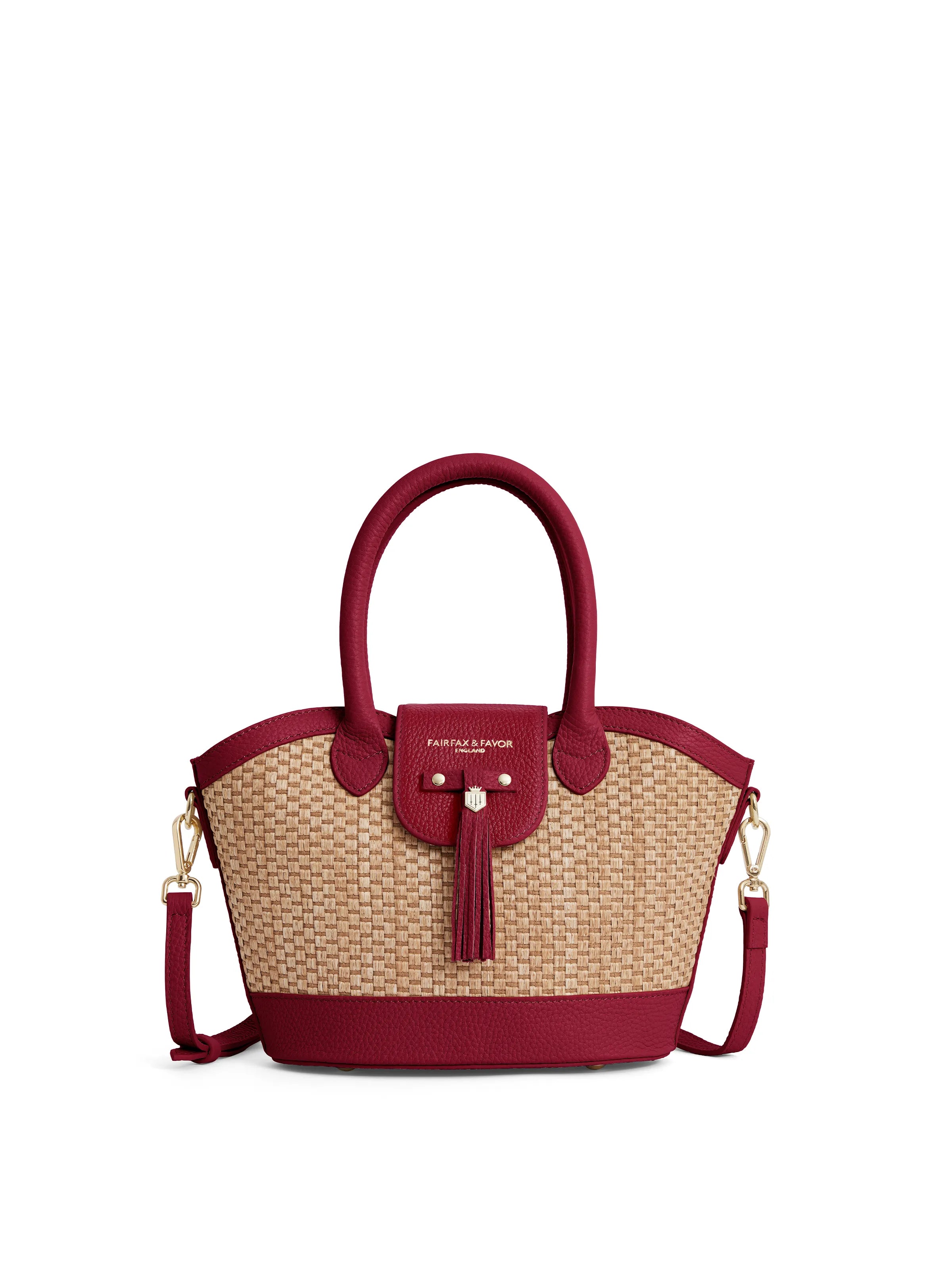 Mini Windsor Basket Bag - Stylish Cherry Print Crossbody Purse for Women | Perfect for Shopping, Beach & Casual Outings