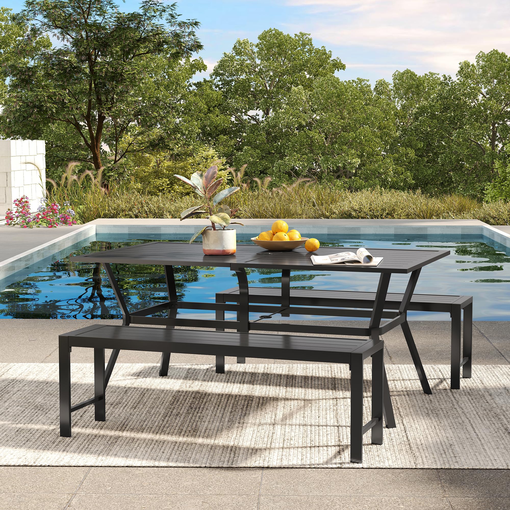 VICLLAX 3-Piece Outdoor Dining Set - 59