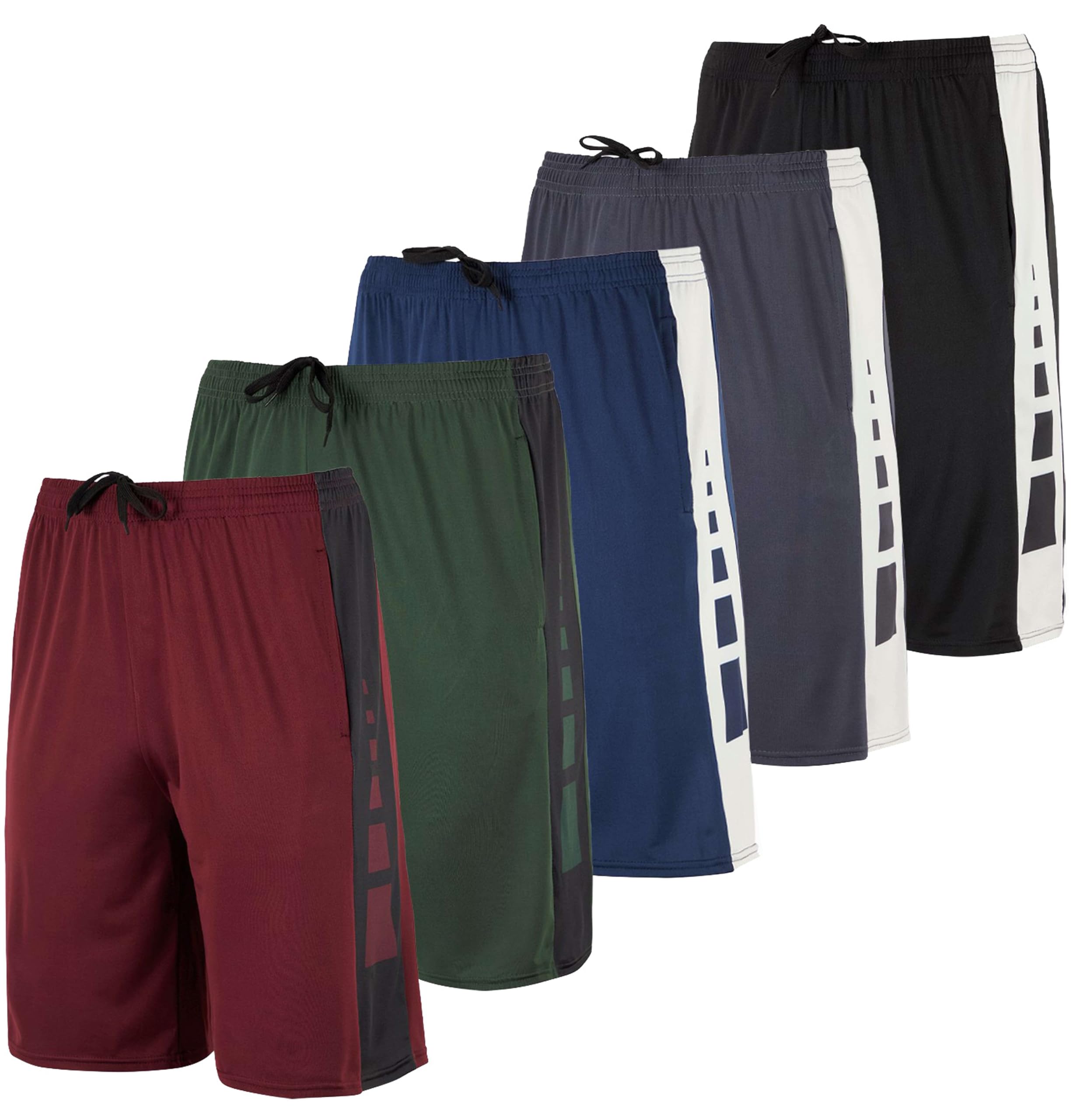5 Pack Men's Quick Dry Athletic Shorts - Breathable Workout Running Gym Shorts with Pockets | Perfect for Training, Jogging & Casual Wear