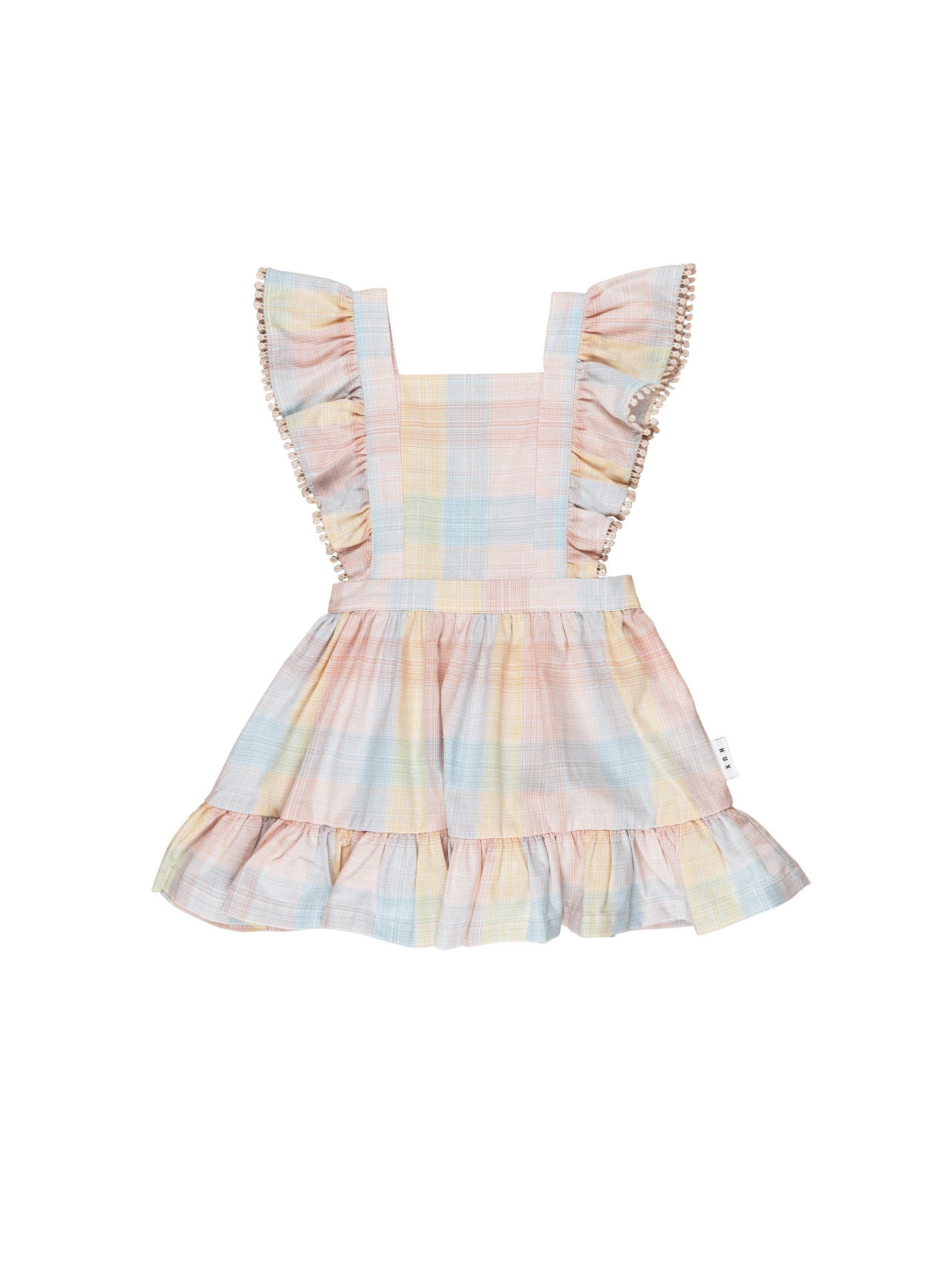 Huxbaby Rainbow Ruffle Pinafore Dress for Baby Girls - Cute & Stylish Outfit for Photoshoots, Parties & Special Occasions