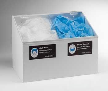 RackEm Racks 5122-W 2-Compartment Disposable Hair Net Beard Cover for Food Service & Healthcare - Perfect for Restaurants, Hospitals & Food Processing Plants