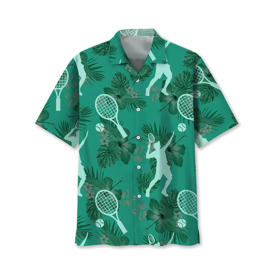 Men's & Women's Tennis Hawaiian Shirts - Breathable Short Sleeve Button Down Aloha Shirts for Sports & Casual Wear | Perfect for Beach, Golf, Summer Vacations & Tropical Parties