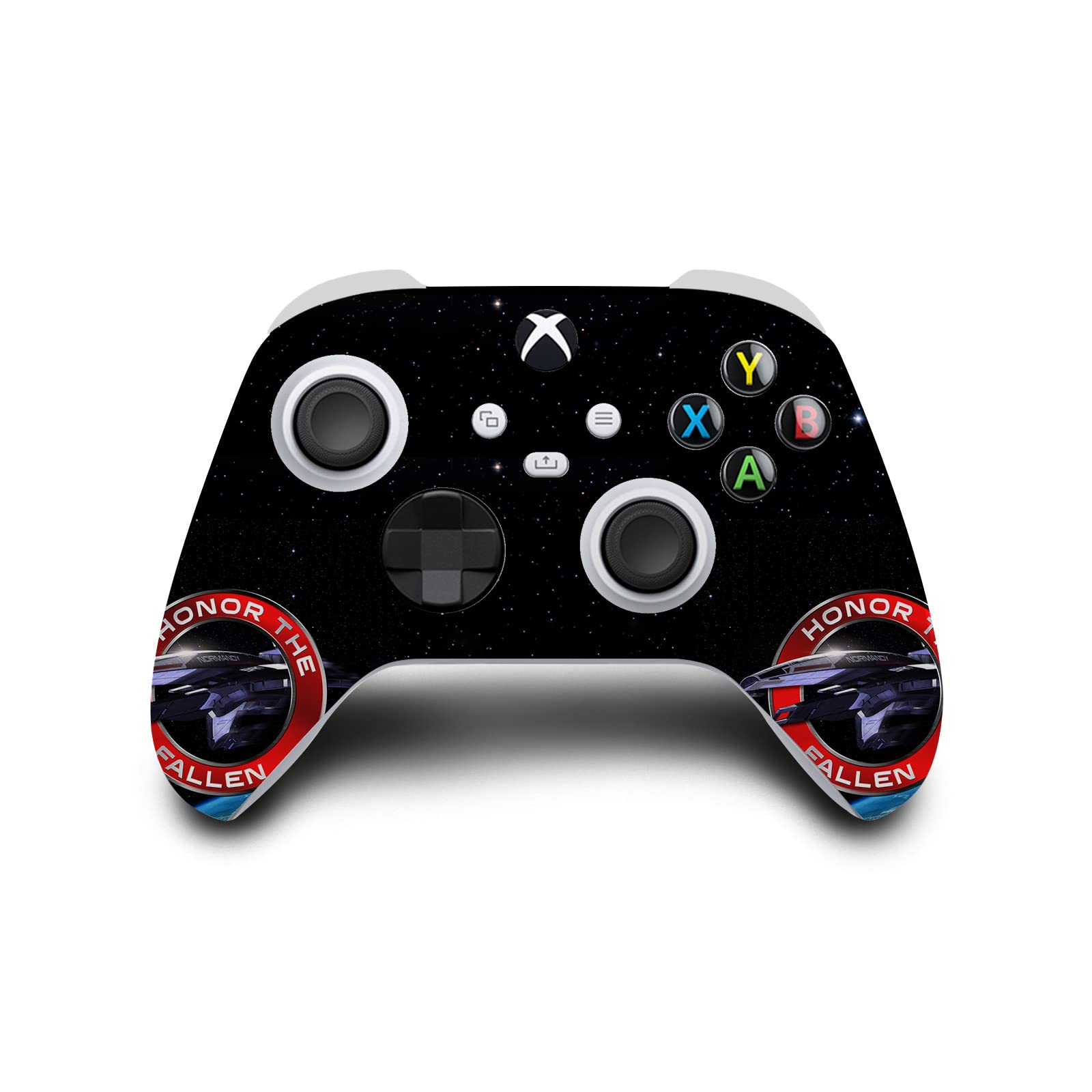 Official EA Bioware Mass Effect Normandy SR1 Vinyl Skin Decal Sticker - Compatible with Xbox Series S Console & Controller Bundle - Gaming Accessories for Xbox Fans & Sci-Fi Enthusiasts