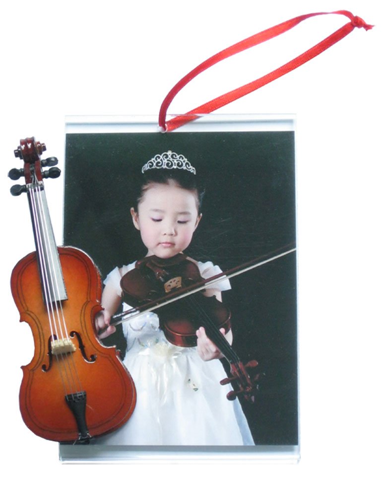Elegant Picture Frame Ornament with Cello - Perfect for Christmas Tree Decorations, Home Décor, and Gift Giving