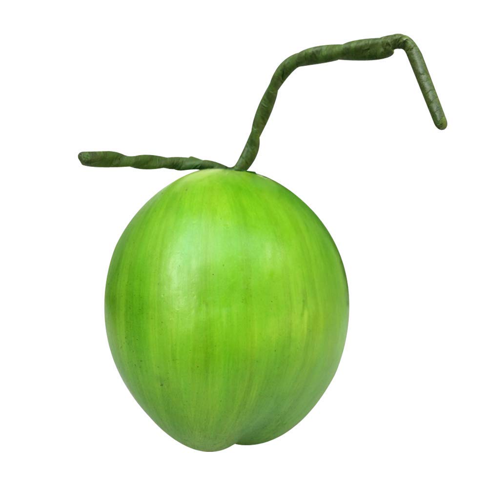 SAWADEE Artificial Coconut Fake Fruit - Realistic Home Decor for Tropical Party, Beach Wedding, and Kitchen Display - 12