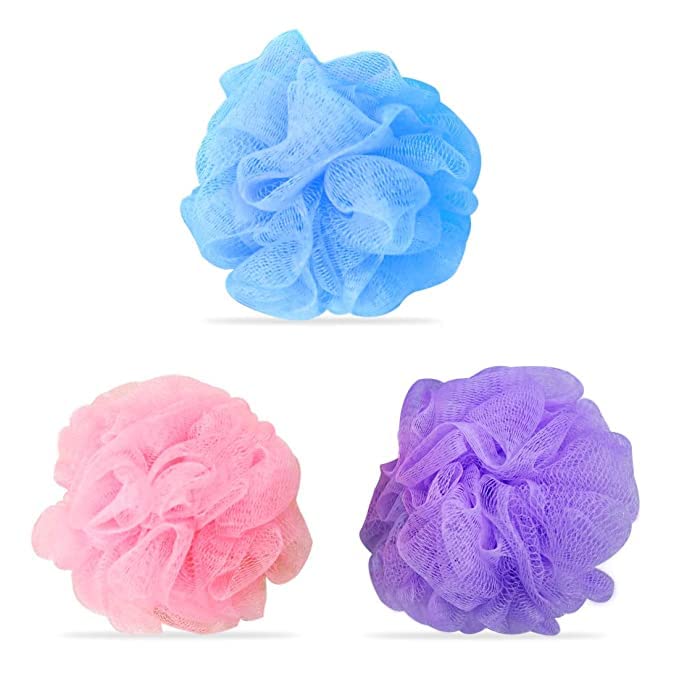 Premium Exfoliating Loofah Sponge for Men & Women - Natural Body Scrubber for Smooth Skin | 3-Pack with Assorted Colors | Perfect for Shower, Bath & Spa Day